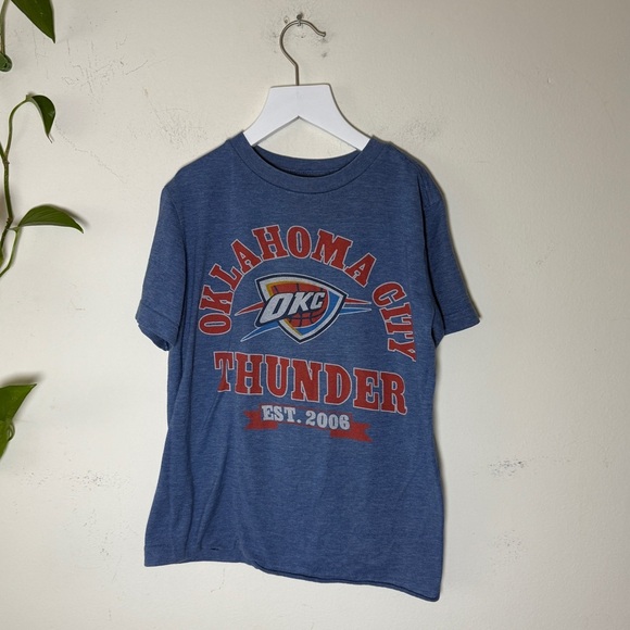 NBA Other - Oklahoma City Thunder - Kids Vintage Look Blue Soft Tee  {M}